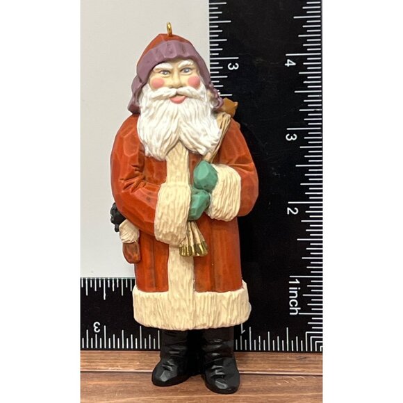 1986 HALLMARK KEEPSAKE ORNAMENT QXO440-3 OLD FASHIONED SANTA HANDCRAFTED - Picture 5 of 8